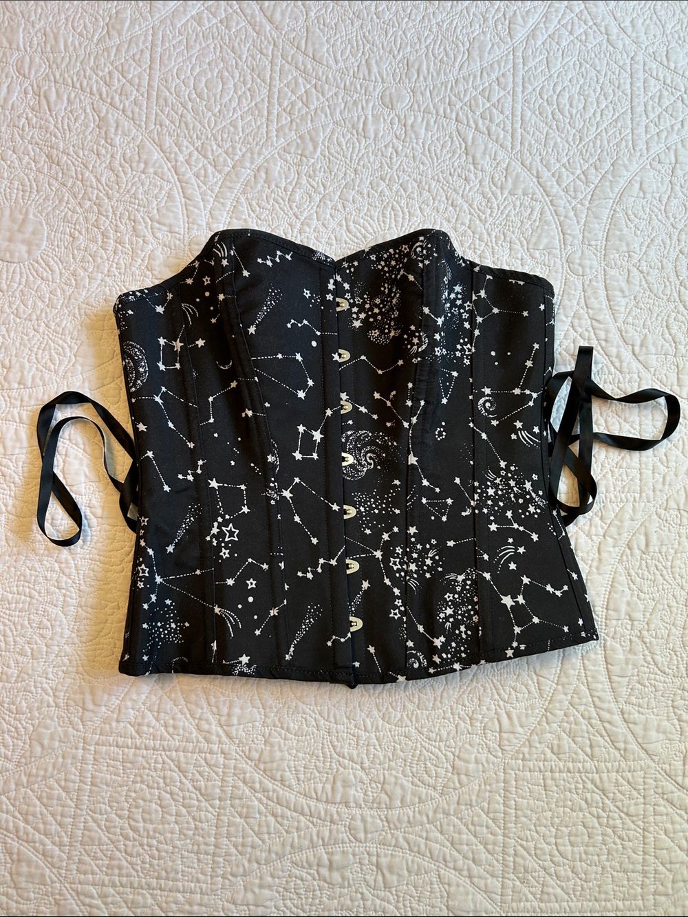 Corset Story Black Constellation Lace-Up Waist Cincher Corset